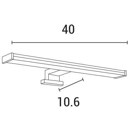 LED vonios veidrodžio apšvietimas LED/8W/230V 3000K 40 cm IP44 blizgus chromas