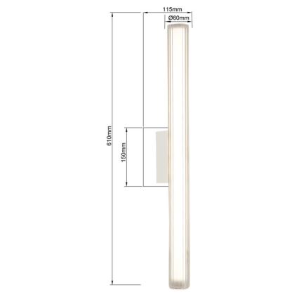 LED vonios veidrodžio apšvietimas LINEA, 12W/230V, 3000/4000/6000K, IP44, 61 cm, balta