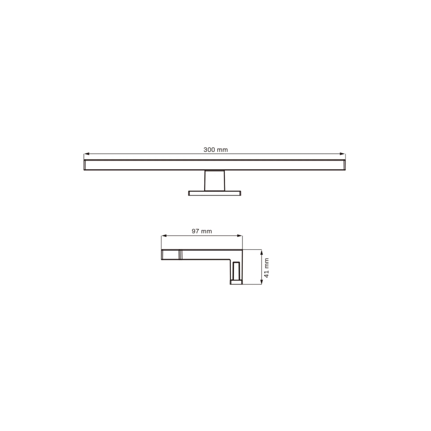 LED vonios veidrodžio apšvietimas MILOS LED/5W/230V 4000K 30 cm IP44 juoda