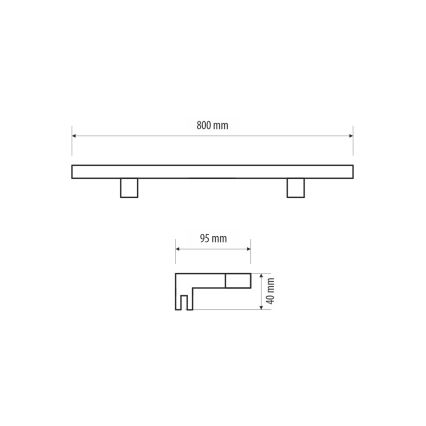 LED vonios veidrodžio apšvietimas MIRROR LED/12W/230V 80 cm IP44 juoda