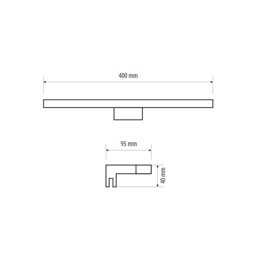 LED vonios veidrodžio apšvietimas MIRROR LED/6W/230V 40 cm IP44 blizgus chromas
