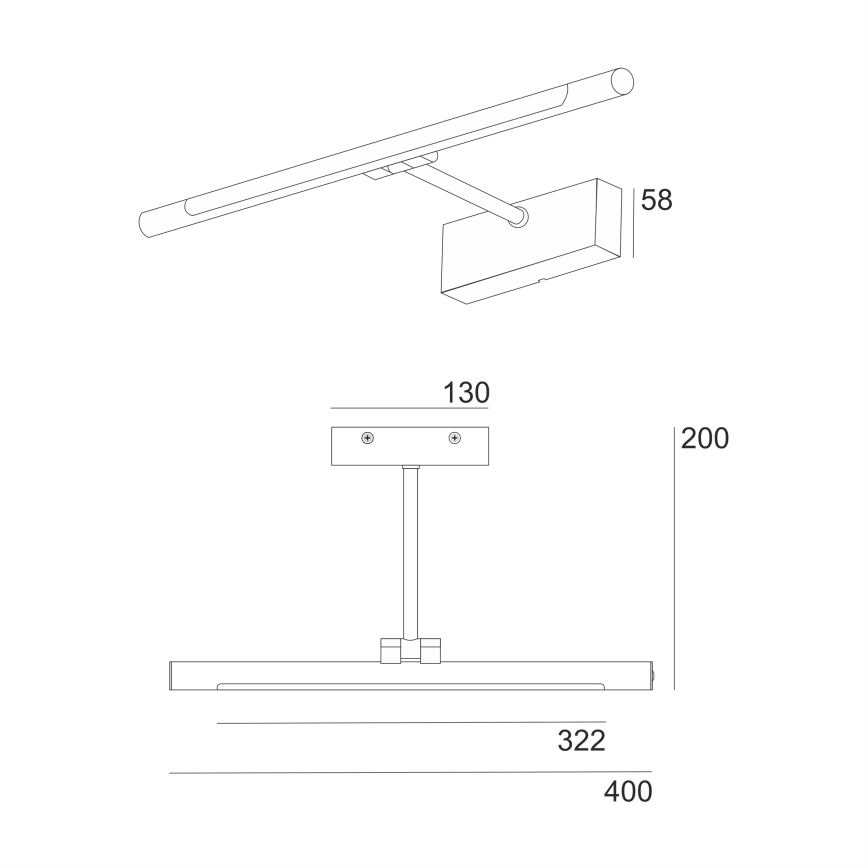 LED vonios veidrodžio apšvietimas MIRROR LED/6W/230V 4000K IP44 40 cm juodas