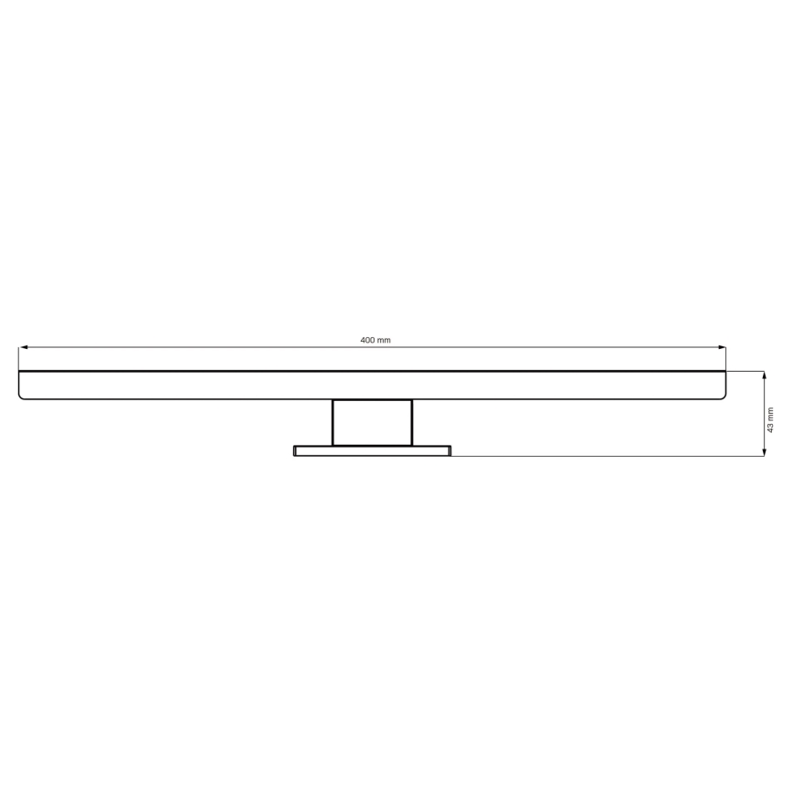 LED vonios veidrodžio apšvietimas SAMOS LED/8W/230V 4000K 40 cm IP44 juoda