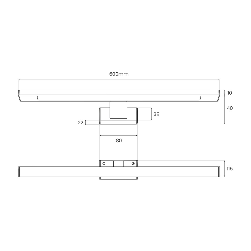 LED vonios veidrodžio apšvietimas SHINE LED/13,8W/230V 60 cm IP44 auksinis