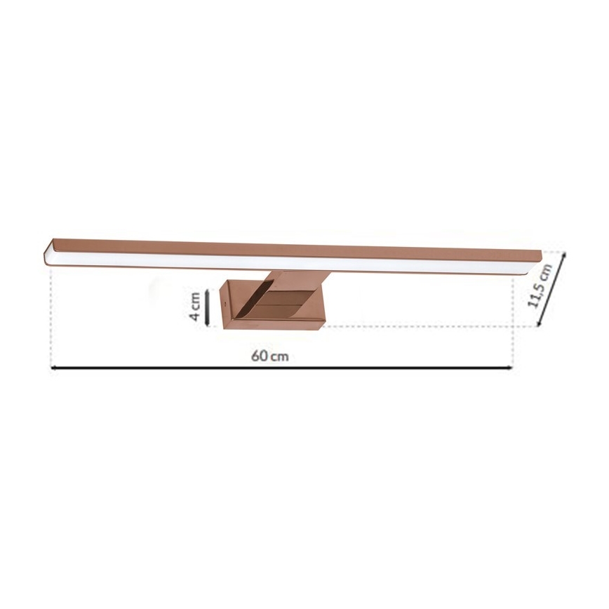 LED vonios veidrodžio apšvietimas SHINE LED/13,8W/230V 60 cm IP44 rožinio aukso spalvos