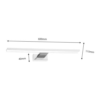 LED vonios veidrodžio apšvietimas SHINE LED/13,8W/230V IP44 balta/blizgus chromas