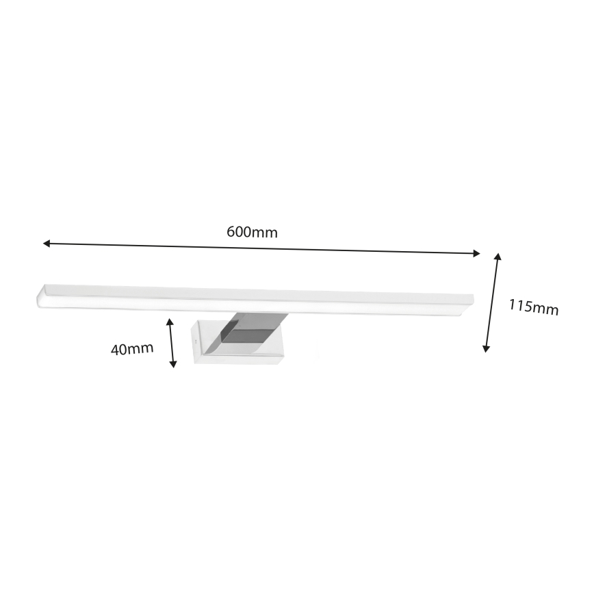 LED vonios veidrodžio apšvietimas SHINE LED/13,8W/230V IP44 balta/blizgus chromas