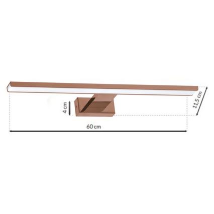 LED vonios veidrodžio apšvietimas SHINE LED/13,8W/230V IP44 Rožinis auksas