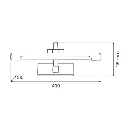 LED vonios veidrodžio apšvietimas VINCI LED/12W/230V 40 cm IP44 juodas