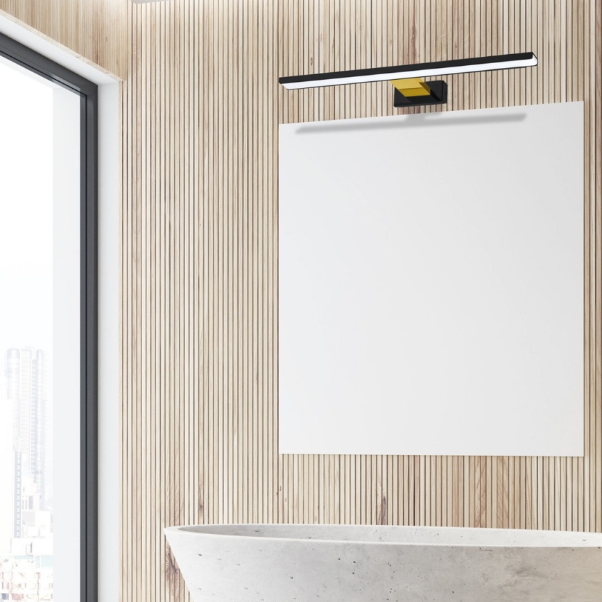 LED vonios veidrodžio apšvietimas SHINE LED/13,8W/230V IP44 juoda/auksinė