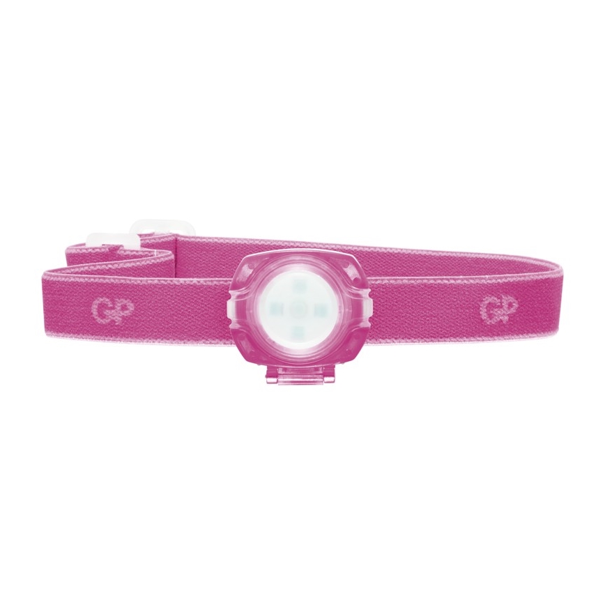 LED žibintas ant galvos GP EVERYBODY 4xLED / 2 × CR2025 rožinis