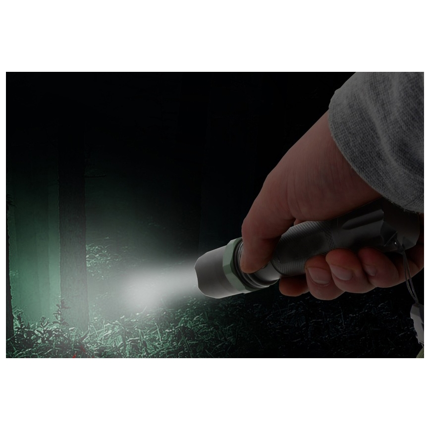 LED Žibintuvėlis LED/3W/3xAAA IP44 juodas