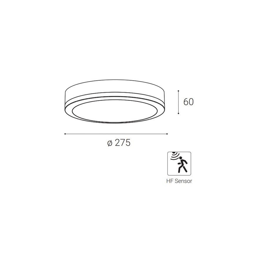 LED2 - Lauko LED lubinis šviestuvas su jutikliu KERY LED/18W/230V IP65 juodas