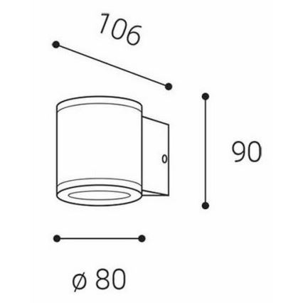 LED2 - Lauko sieninis šviestuvas MIDO 1xGU10/50W/230V antracitas IP54