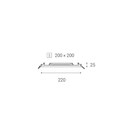 LED2 – LED įĮeidžiamas vonios kambario šviestuvas SLIM LED/20W/230V IP43 CRI 90