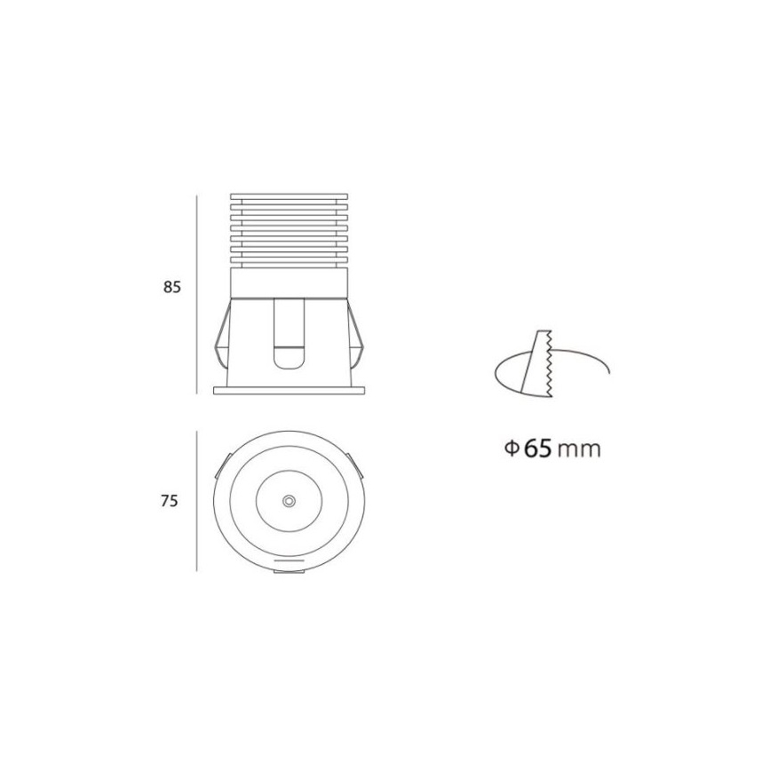 LED2 - LED Įleidžiamas akcentinis šviestuvas RAY LED/10W/230V baltas IP44