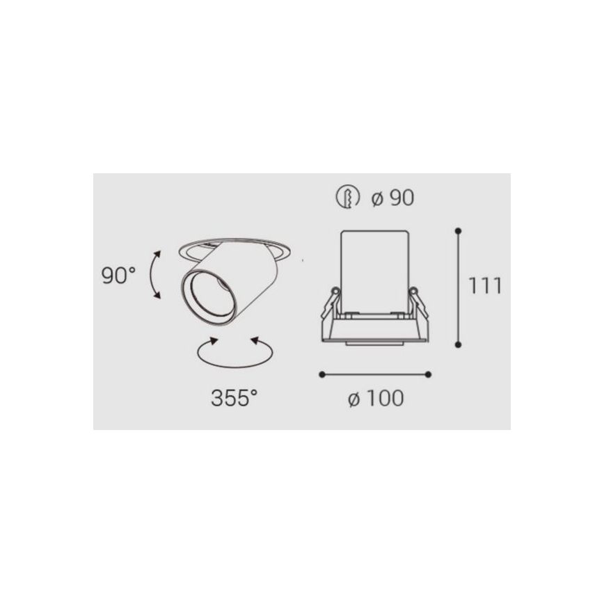 LED2 - LED Akcentinis įleidžiamas šviestuvas HIDE LED/20W/230V CRI 90 balta