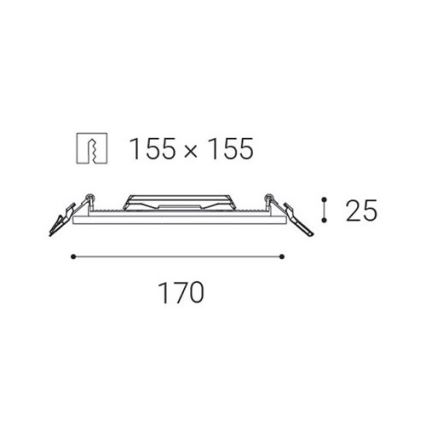 LED2 – LED Įleidžiamas vonios kambario šviestuvas SLIM LED/15W/230V IP43 CRI 90