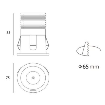 LED2 - LED Įleidžiamas vonios šviestuvas RAY LED/10W/230V juodas IP44