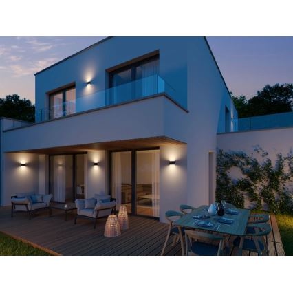 LED2 - LED Lauko sieninis šviestuvas FLAT 2xLED/3W/230V antracitas IP54