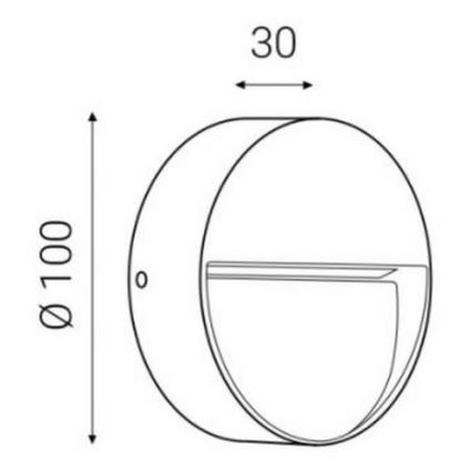 LED2 - LED Lauko sieninis šviestuvas STEP ON LED/3W/230V IP54