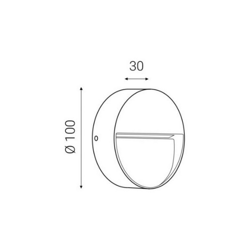 LED2 - LED Lauko sieninis šviestuvas STEP ON LED/3W/230V IP54