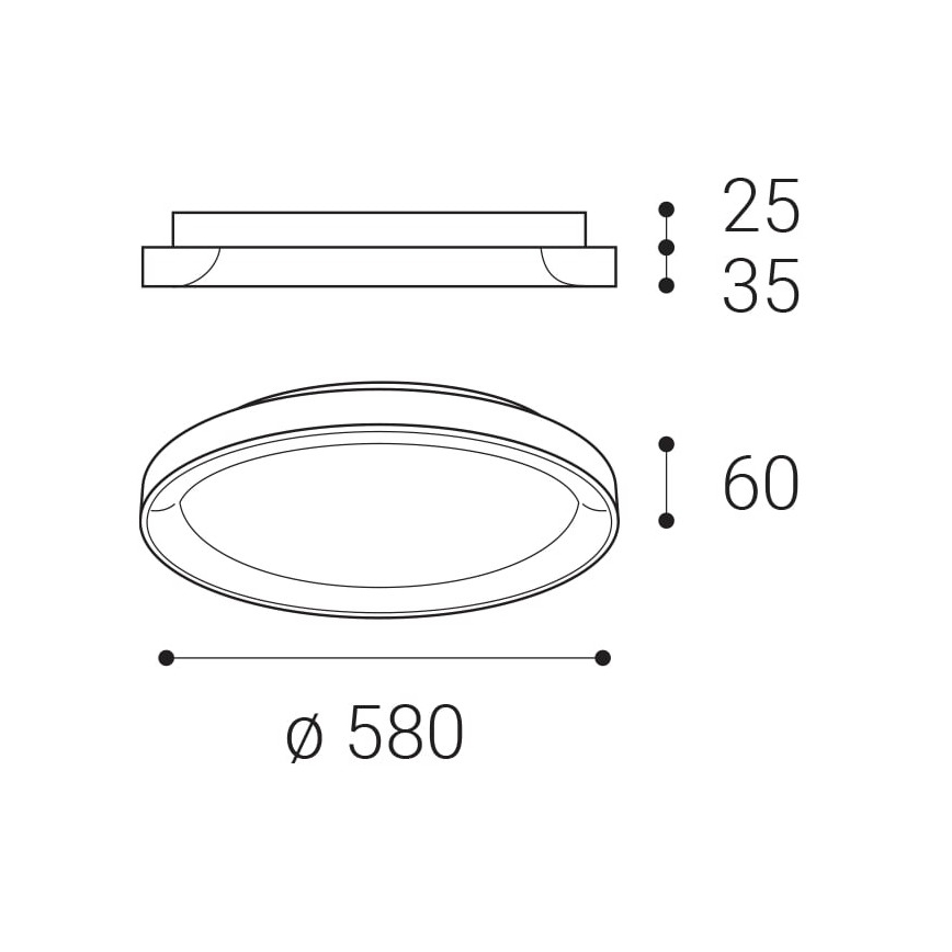LED2 - LED Lubinis šviestuvas BELLA LED/48W/230V 3000K/4000K baltas