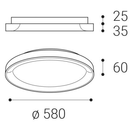 LED2 - LED Lubinis šviestuvas BELLA LED/48W/230V 3000K/4000K juodas