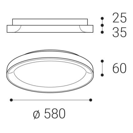 LED2 - LED Lubinis šviestuvas BELLA LED/48W/230V 3000K/4000K rudas