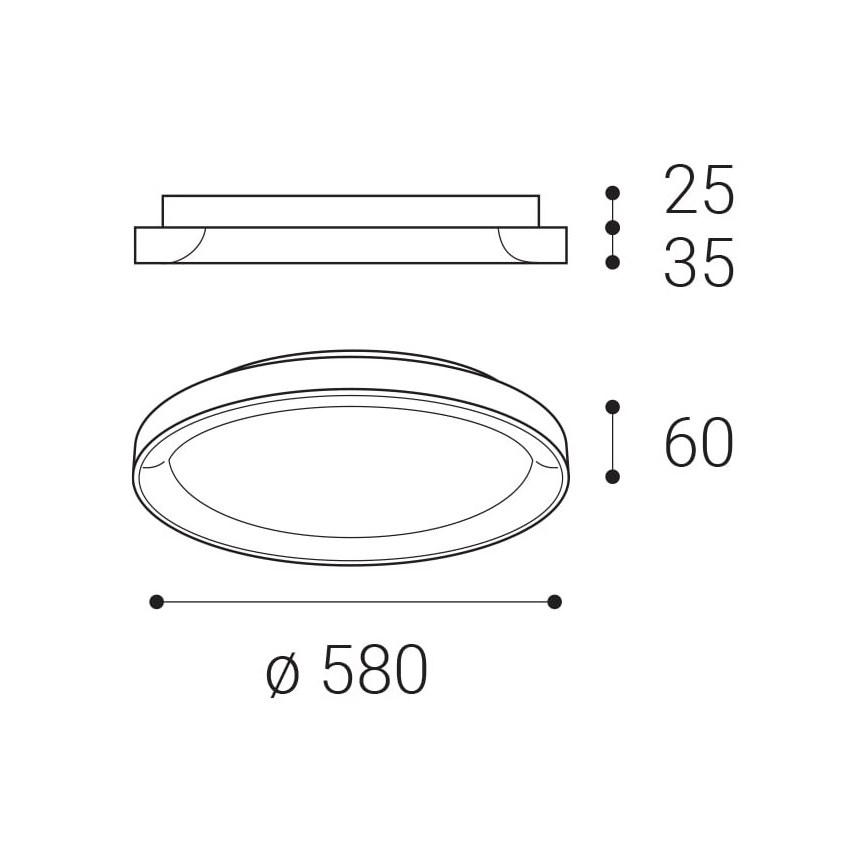 LED2 - LED Lubinis šviestuvas BELLA LED/48W/230V 3000K/4000K rudas
