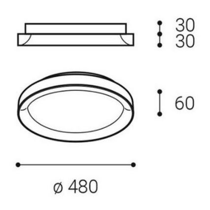 LED2 - LED Lubinis šviestuvas BELLA SLIM LED/38W/230V 3000/4000K baltas