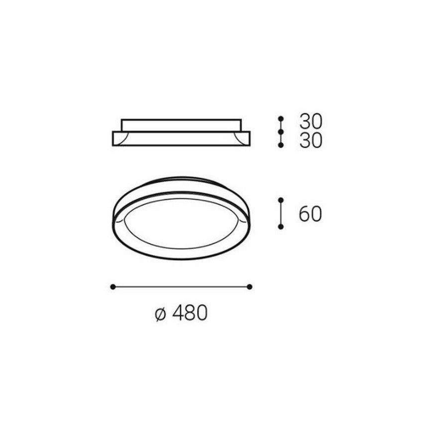 LED2 - LED Lubinis šviestuvas BELLA SLIM LED/38W/230V 3000/4000K baltas