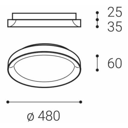 LED2 - LED Lubinis šviestuvas BELLA SLIM LED/38W/230V 3000/4000K juodas