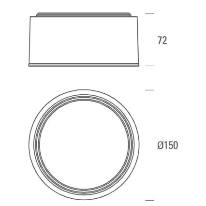 LED2 - LED Lubinis šviestuvas BUTTON LED/17W/230V sidabras