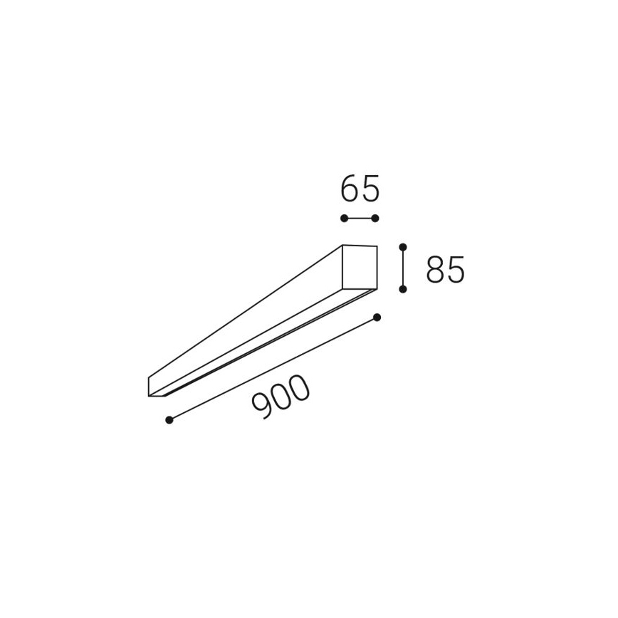 LED2 - LED lubinis šviestuvas LINO LED/24W/230V 3000/3500/4000K 90 cm juodas