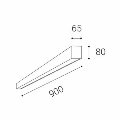 LED2 - LED lubinis šviestuvas LINO LED/24W/230V 3000K/3500K/4000K juoda 90 cm