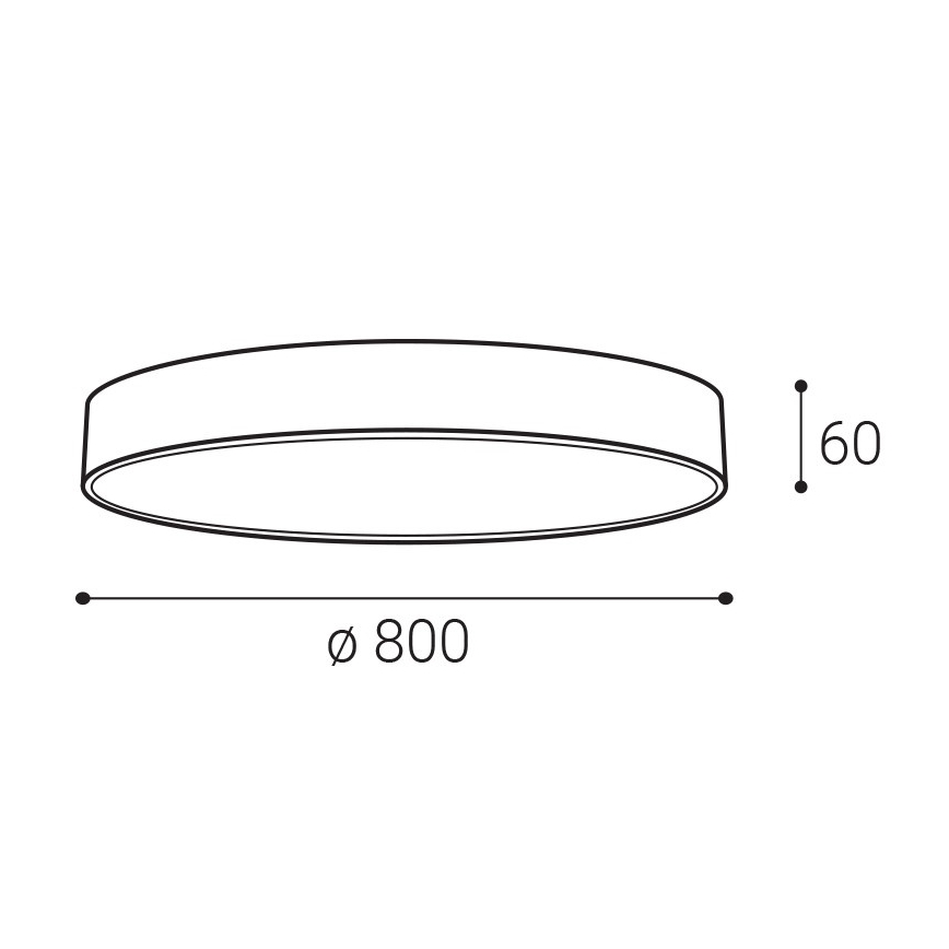 LED2 - LED lubinis šviestuvas MONO SLIM LED/80W/230V 3000K/4000K Ø 80 cm juodas