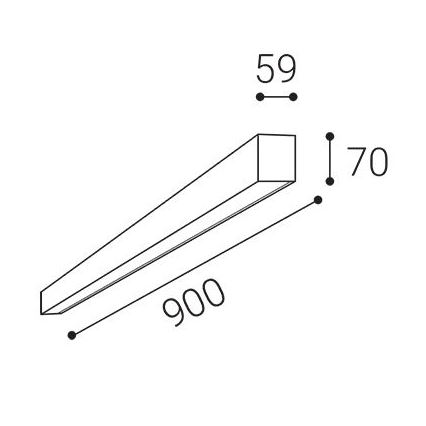 LED2 - LED lubinis šviestuvas NOLI LED/30W/230V 3000/3500/4000K 90 cm juodas