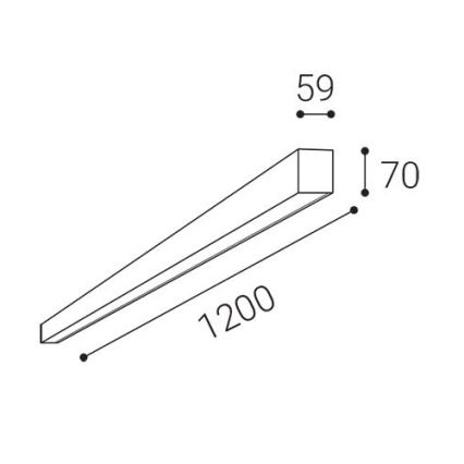 LED2 - LED lubinis šviestuvas NOLI LED/40W/230V 3000/3500/4000K 120 cm juodas