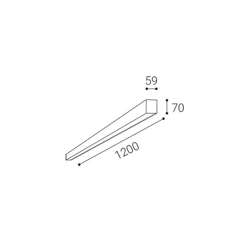 LED2 - LED lubinis šviestuvas NOLI LED/40W/230V 3000/3500/4000K 120 cm juodas