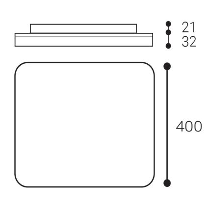 LED2 - LED lubinis vonios šviestuvas SQUARE LED/38W/230V 3000K/3500K/4000K IP54 balta