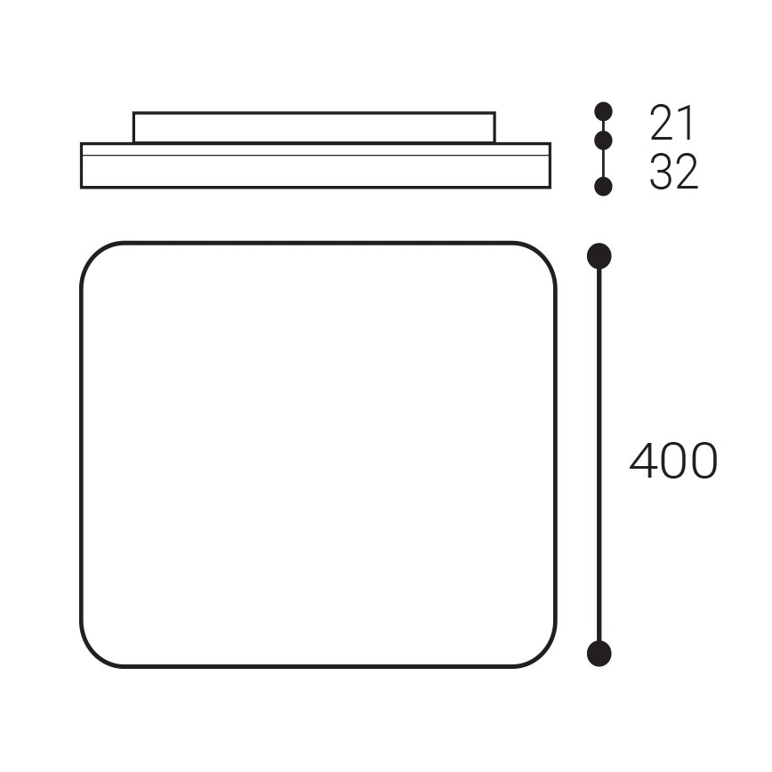 LED2 - LED lubinis vonios šviestuvas SQUARE LED/38W/230V 3000K/3500K/4000K IP54 balta