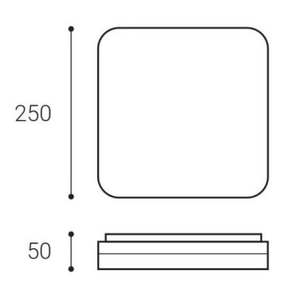 LED2 - LED Lubų šviestuvas SQUARE LED/12W/230V IP54 3000/4000/5700K