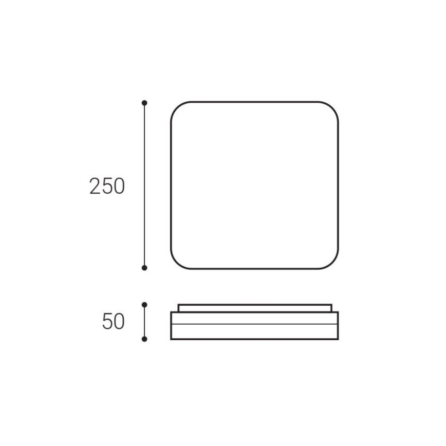 LED2 - LED Lubų šviestuvas SQUARE LED/12W/230V IP54 3000/4000/5700K