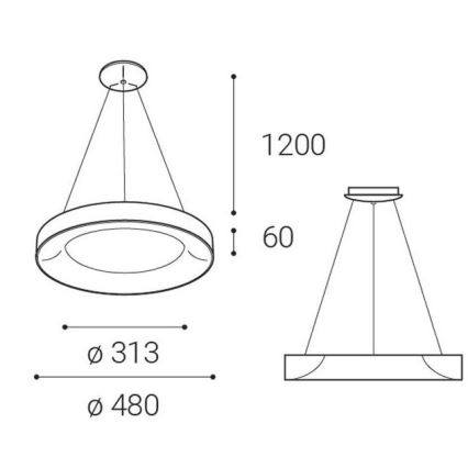 LED2 - LED Chandelier on a string BELLA LED/40W/230V 3000/4000K black