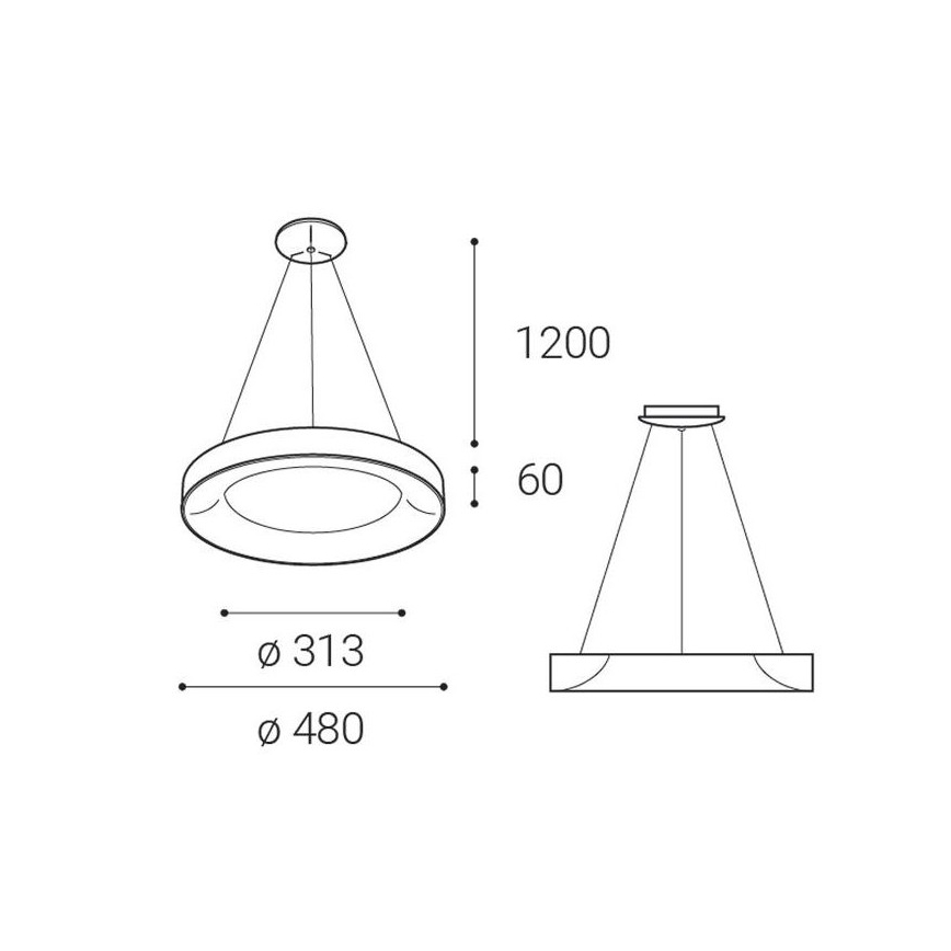 LED2 - LED Chandelier on a string BELLA LED/40W/230V 3000/4000K black