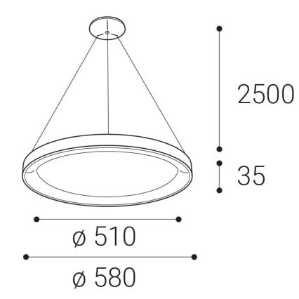 LED2 - LED Pakabinamas sietynas BELLA LED/48W/230V 3000K/4000K baltas