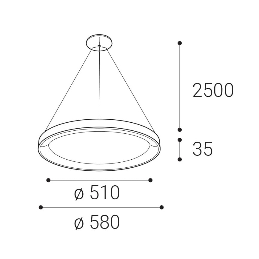 LED2 - LED Pakabinamas sietynas BELLA LED/48W/230V 3000K/4000K baltas