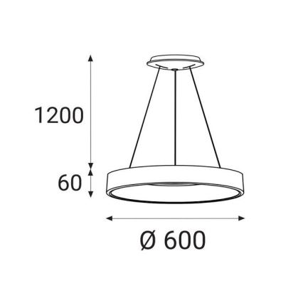 LED2 - LED Pakabinamas sietynas BELLA LED/50W/230V 3000K d. 60 cm baltas