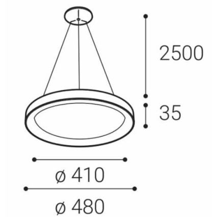 LED2 - LED Pakabinamas sietynas BELLA SLIM LED/38W/230V 3000/4000K juodas